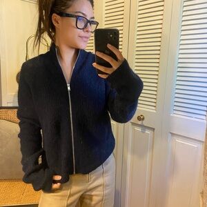 Ganni Dark Blue Knit Sweater